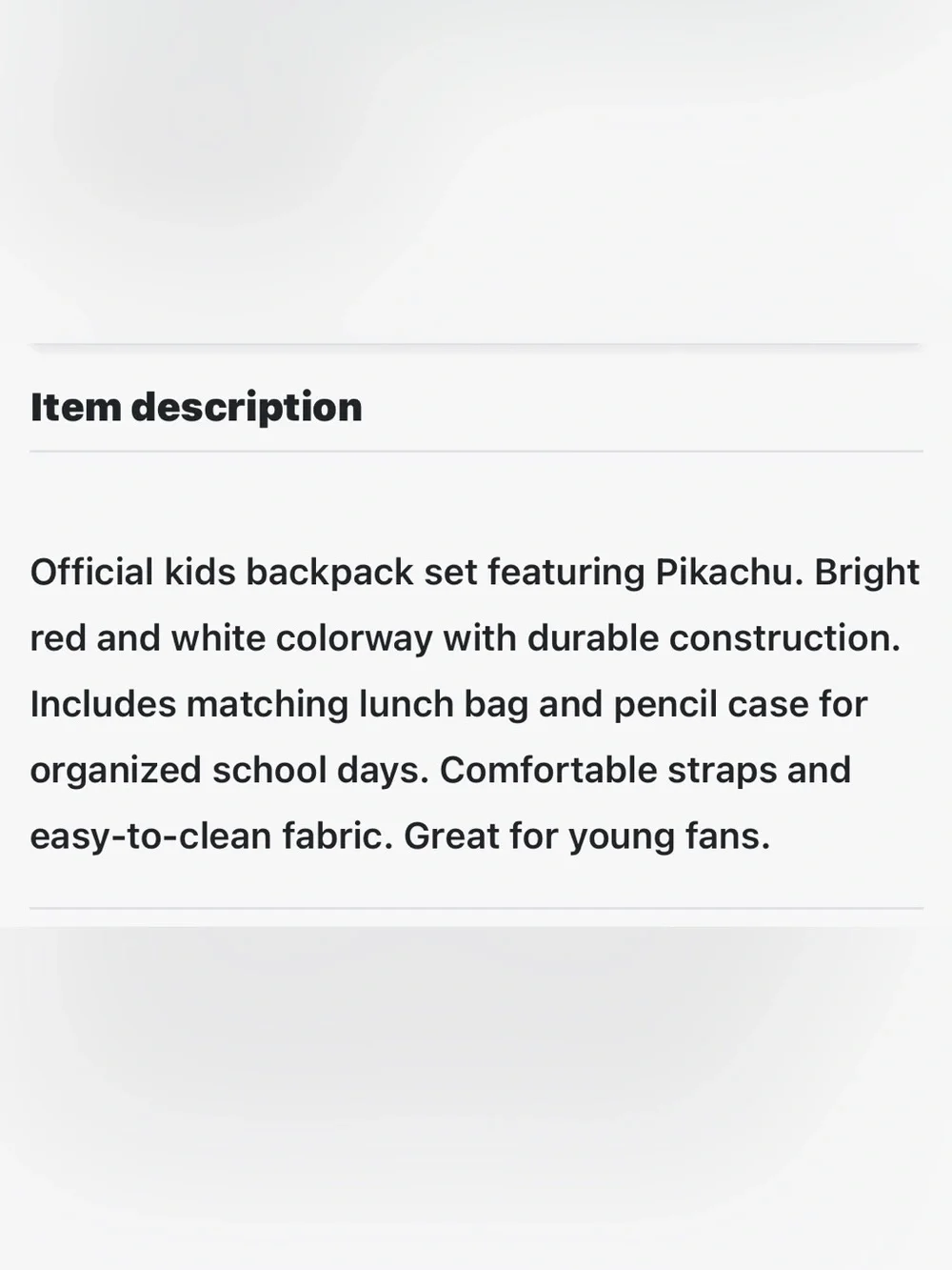 Pokemon Red, White & Black Backpack, Lunch Bag and Pencil Case Set with Pikachu
